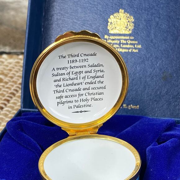 Limited Edition Halcyon Days Enamels Third Crusade 1189-1192 Trinket Box #63/300 - Picture 7 of 14